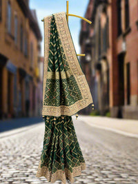 Emerald Green Georgette Saree