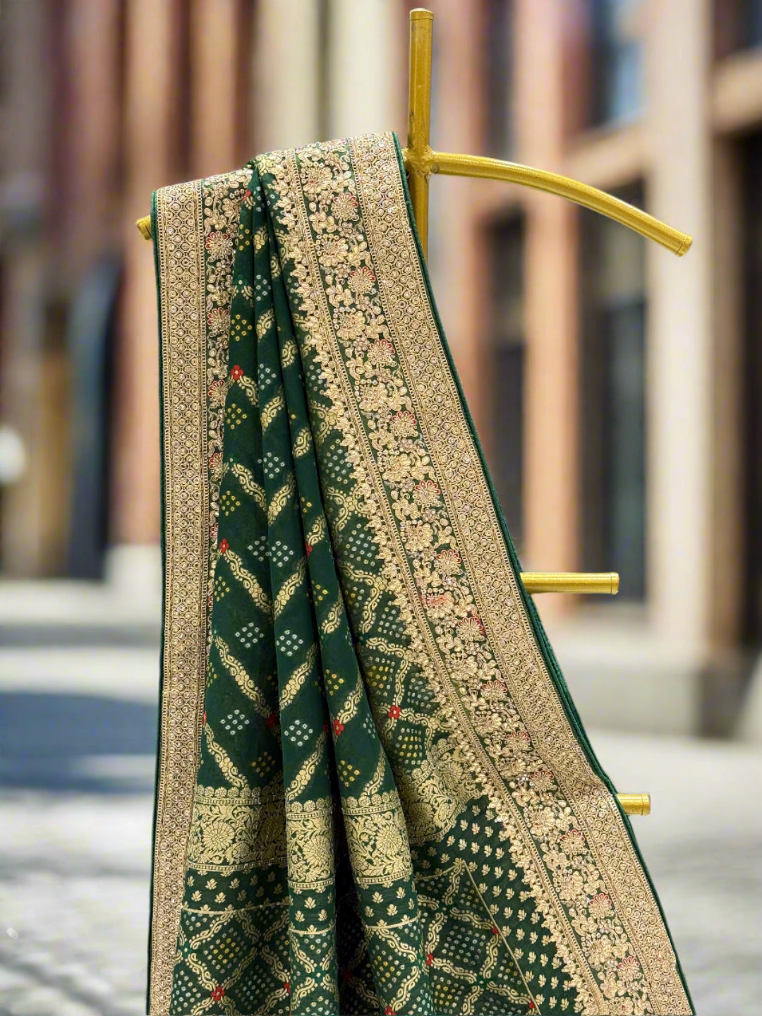 Emerald Green Georgette Saree