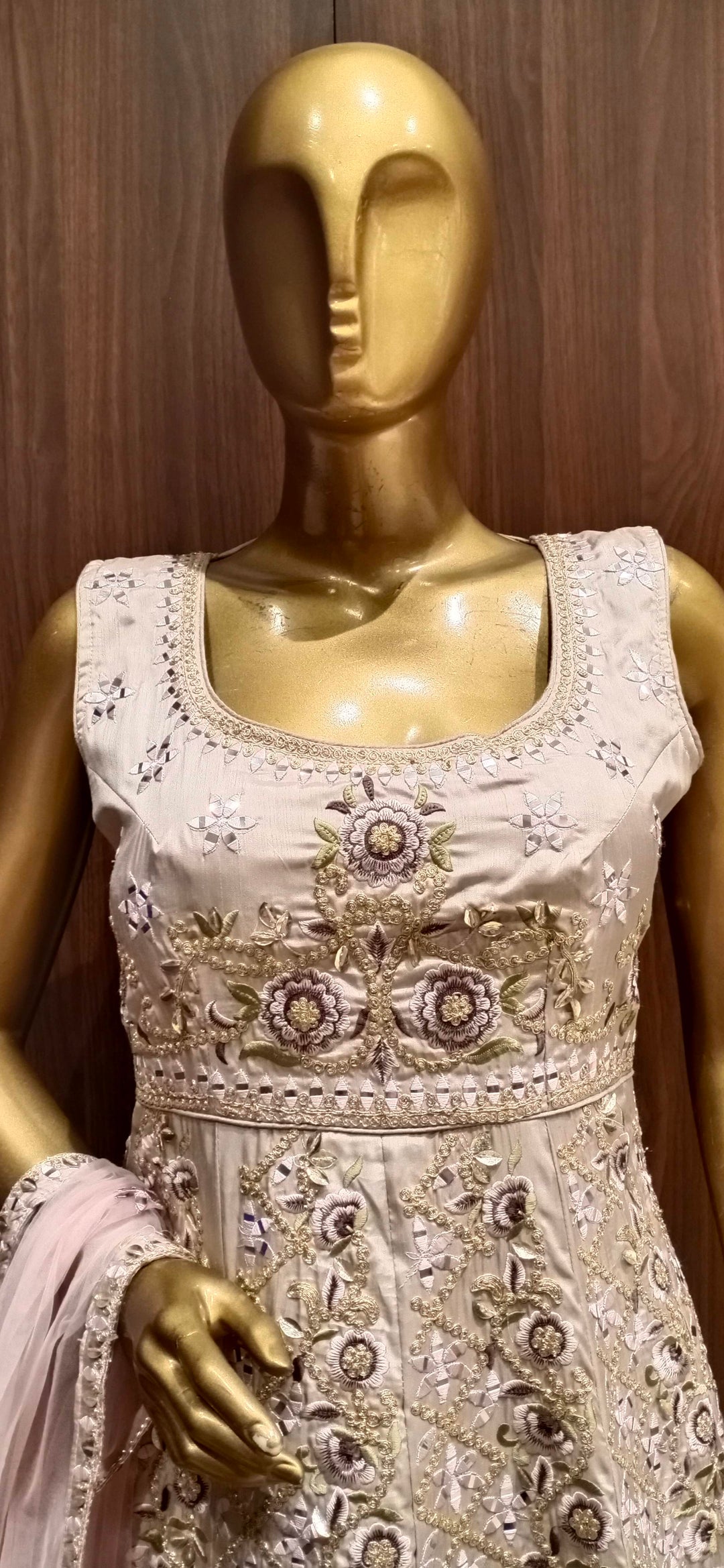 Art Silk Anarkali Cocktail Gown with Heavy Resham Zari Embroidery