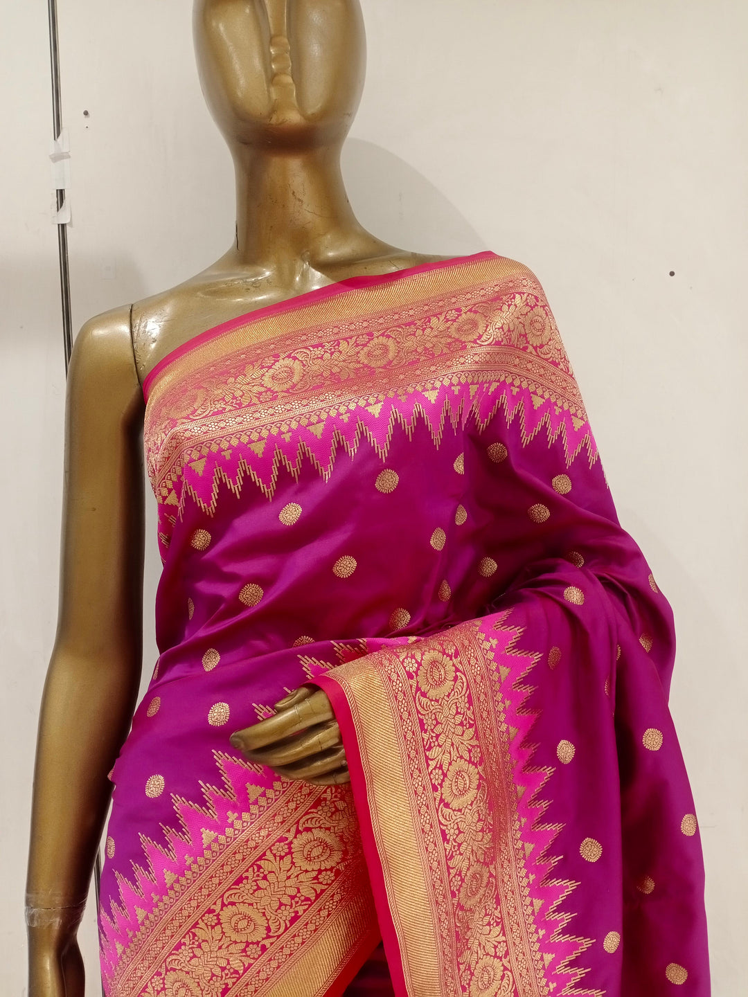 Chhabra 555 Fuchsia Pink Bright Resham & Zari Embroidered Silk Blend Saree