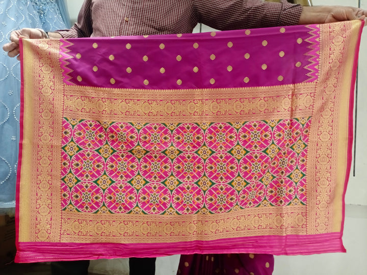 Chhabra 555 Fuchsia Pink Bright Resham & Zari Embroidered Silk Blend Saree