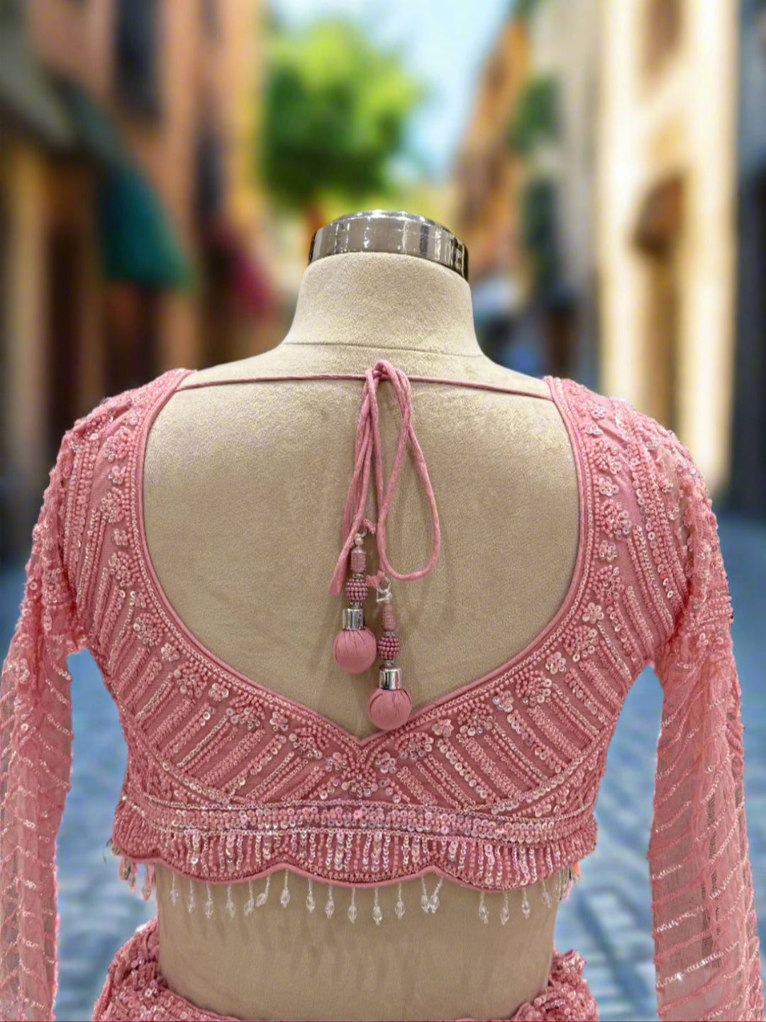 Blush Pink Net Lehenga