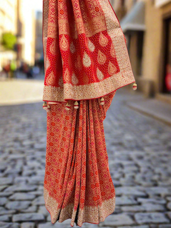 Red Georgette Saree