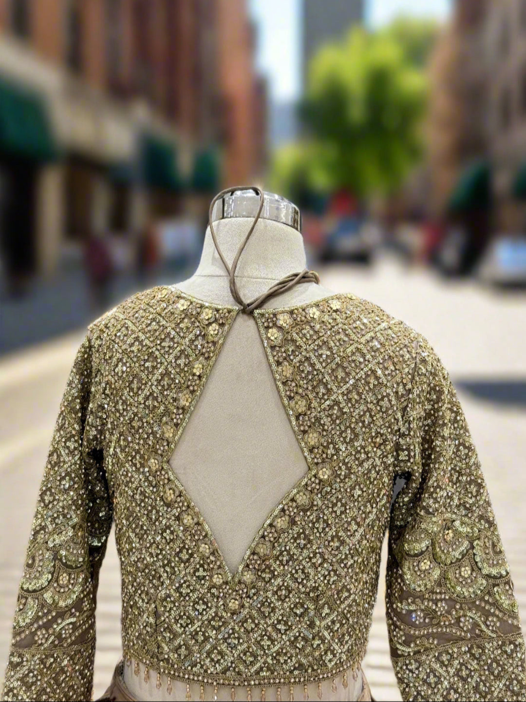 Exquisite Golden Embellished Net Lehenga