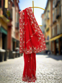 Elegant Red Silk Saree