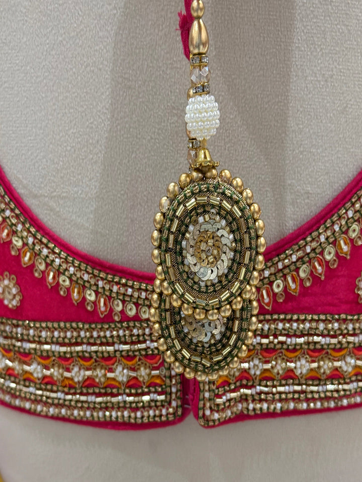 Vibrant Yellow Printed Silk Lehenga