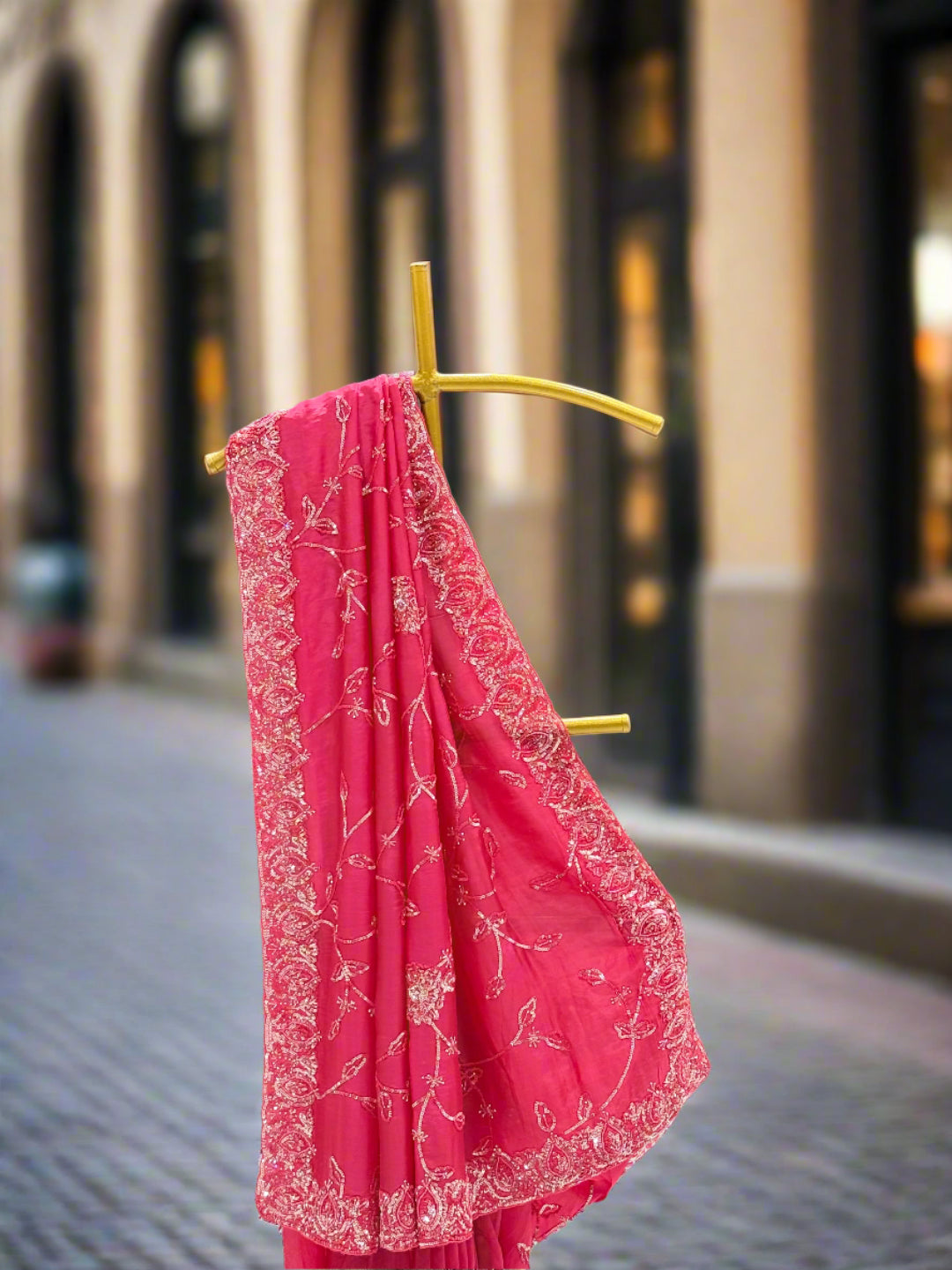 Pink Organza Saree