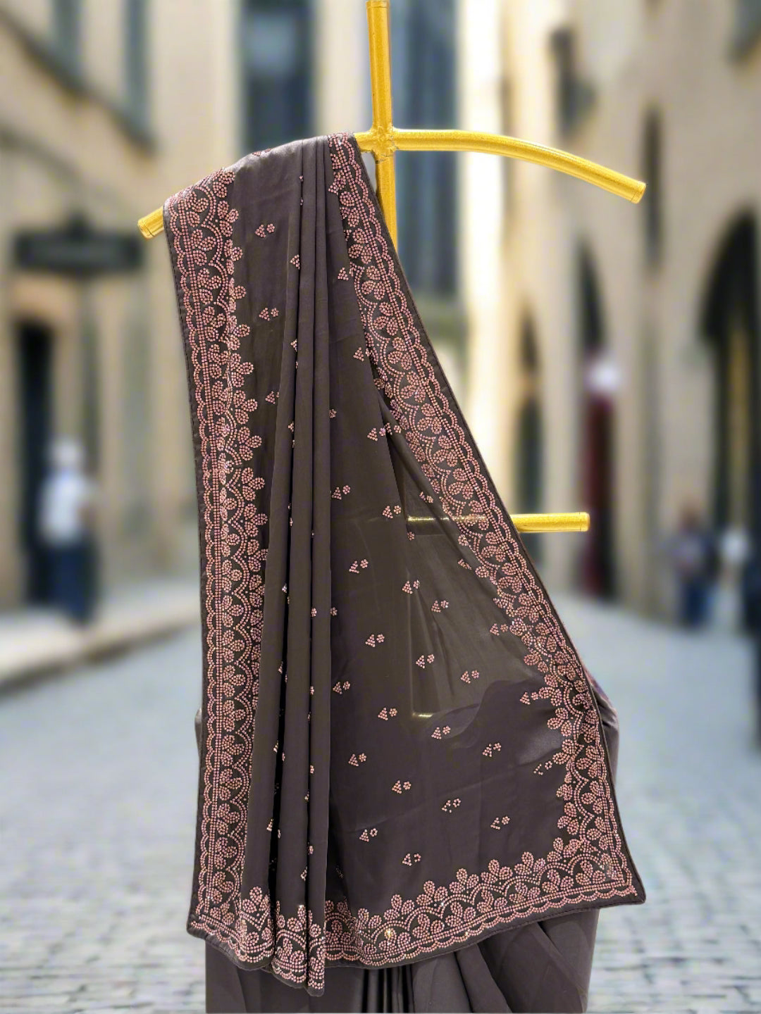 Dark Brown Silk Saree