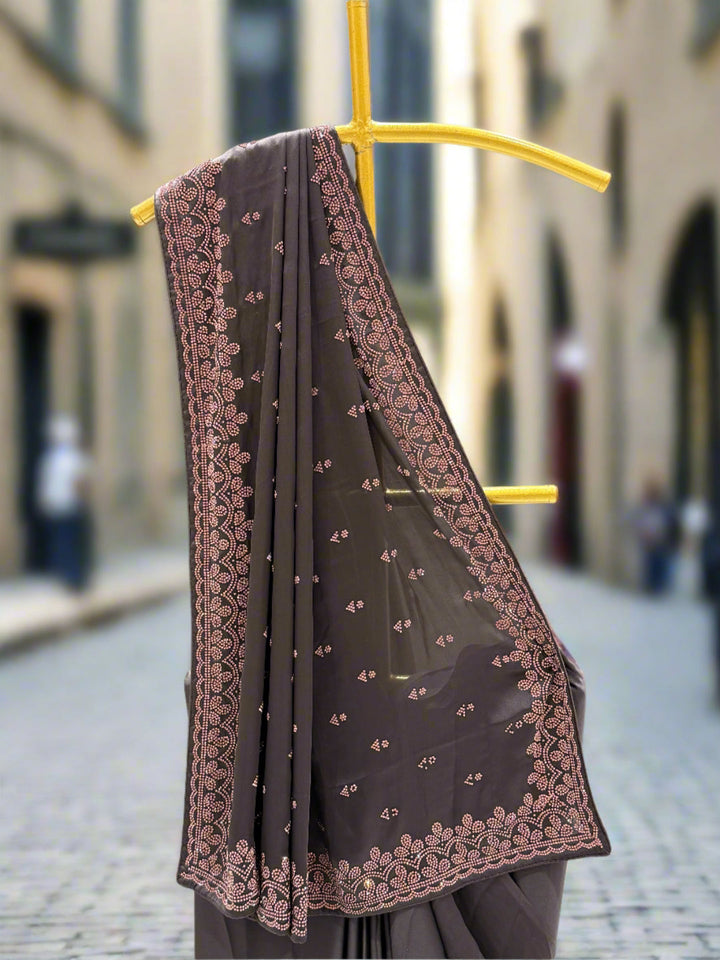 Dark Brown Silk Saree