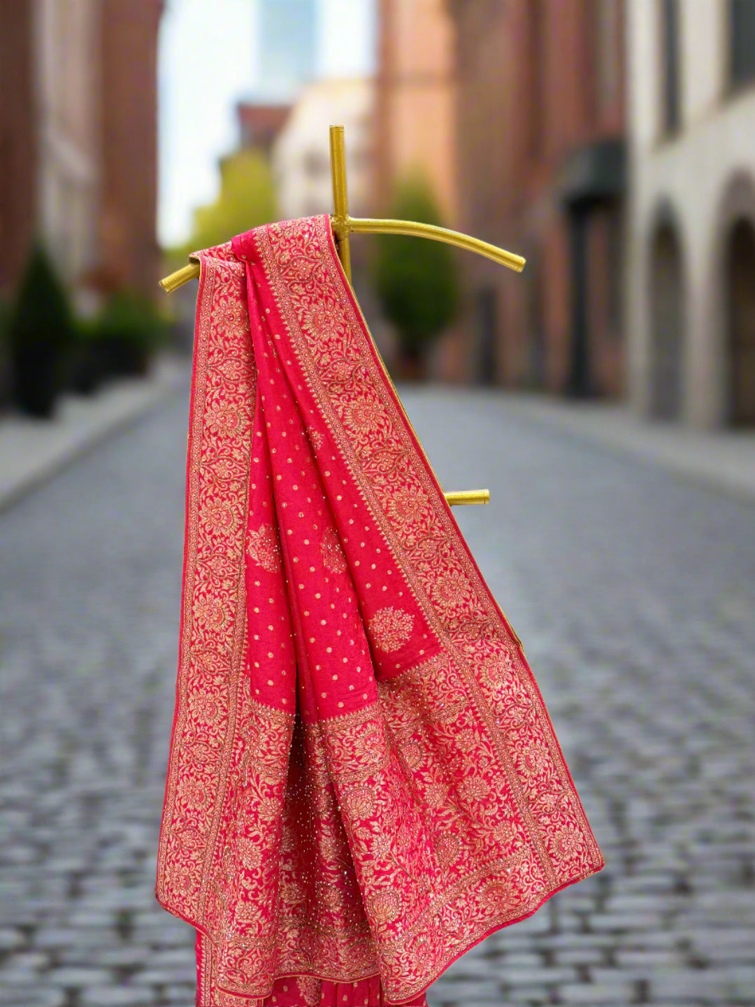 Graceful Red Georgette Saree