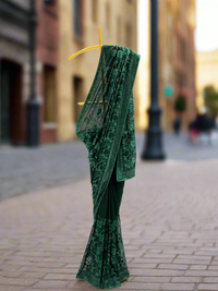 Bottle Green Georgette Saree