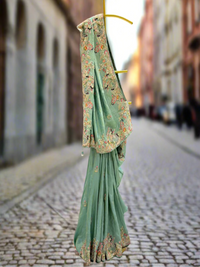 Lime Green Silk Saree