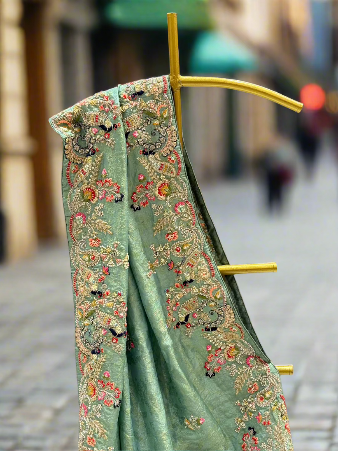 Lime Green Silk Saree