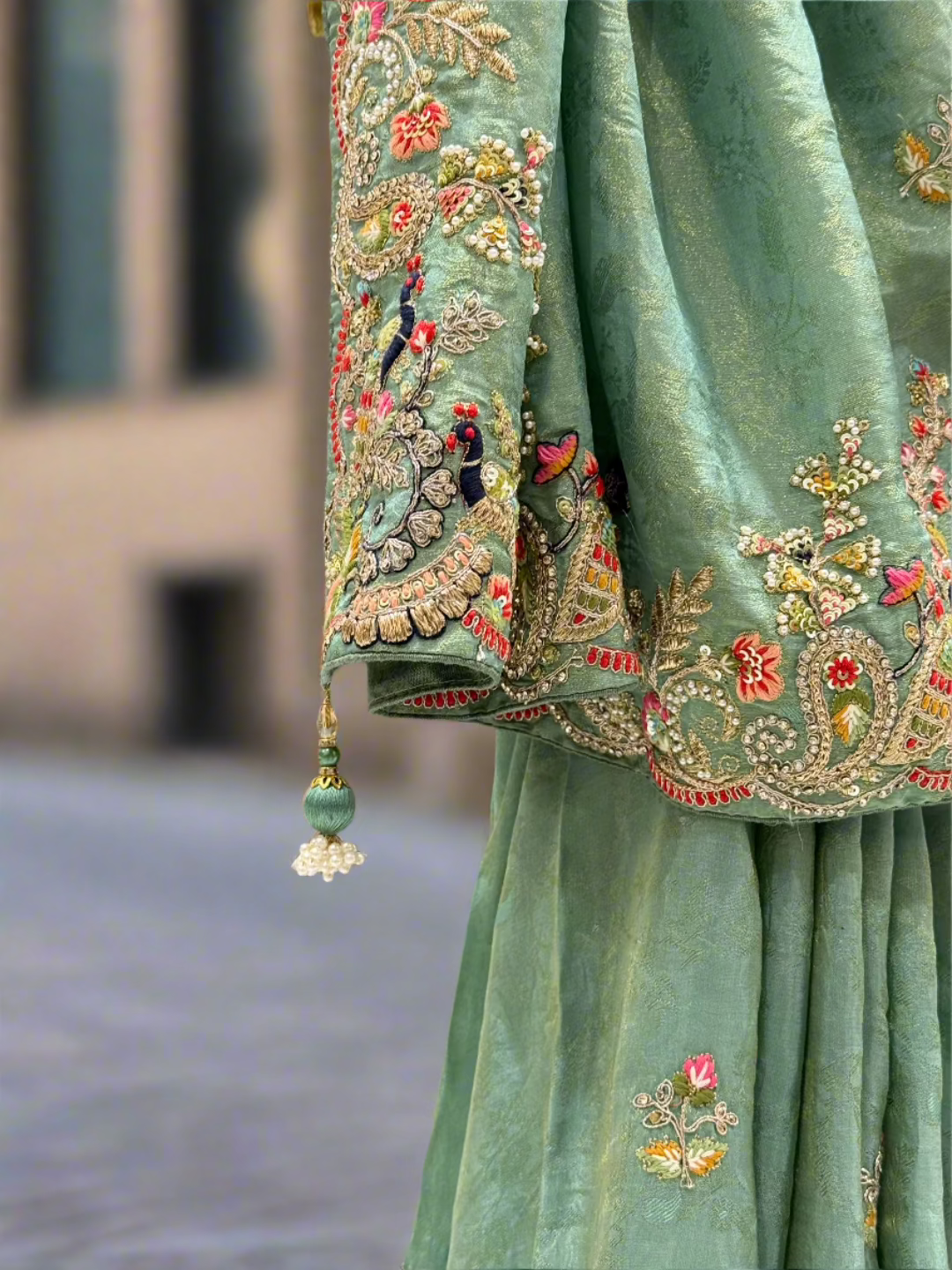 Lime Green Silk Saree