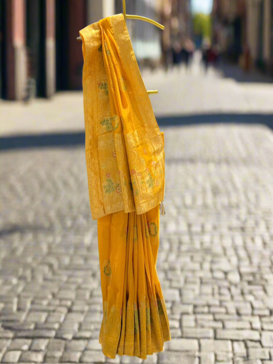 Mustard Yellow Silk Saree
