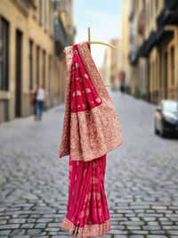 Hot Pink Organza Saree