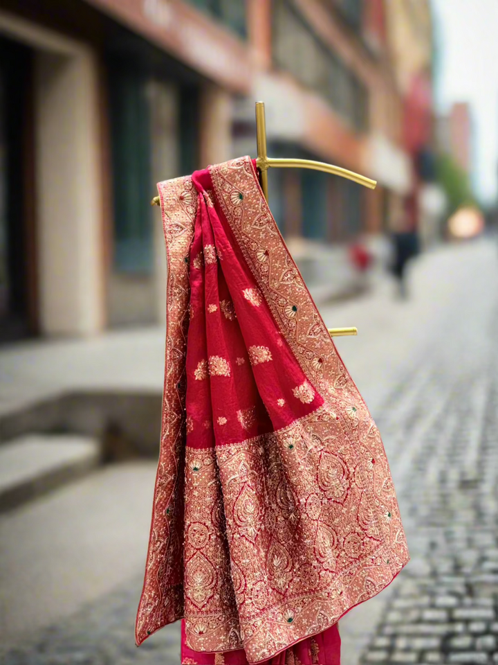 Hot Pink Organza Saree