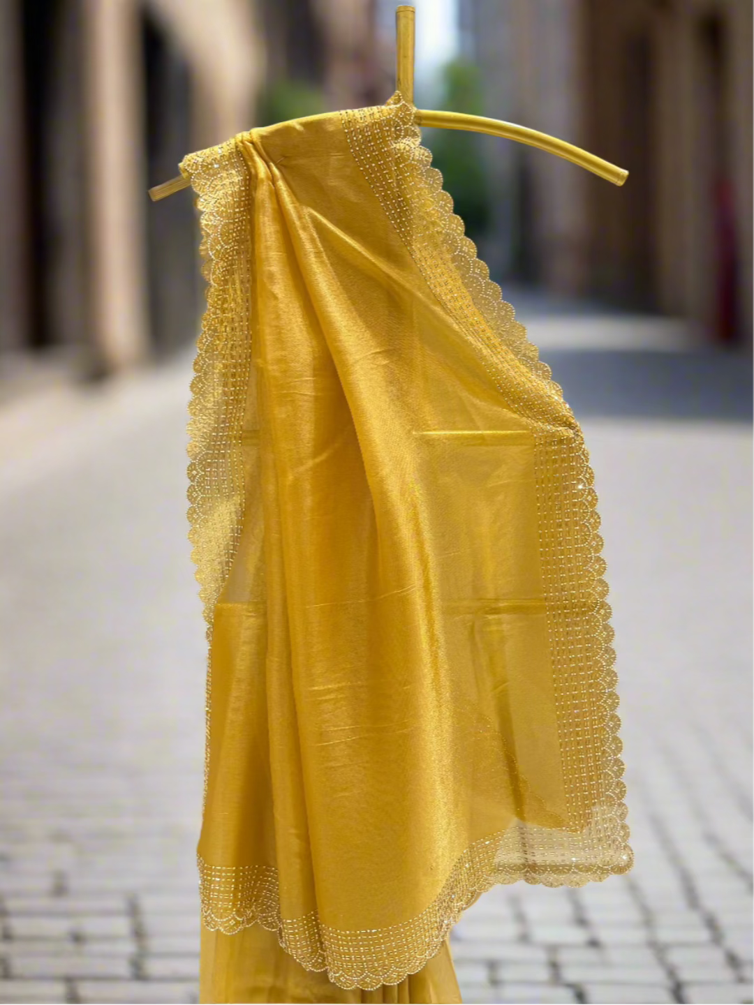 Golden Mustard Tissue Saree