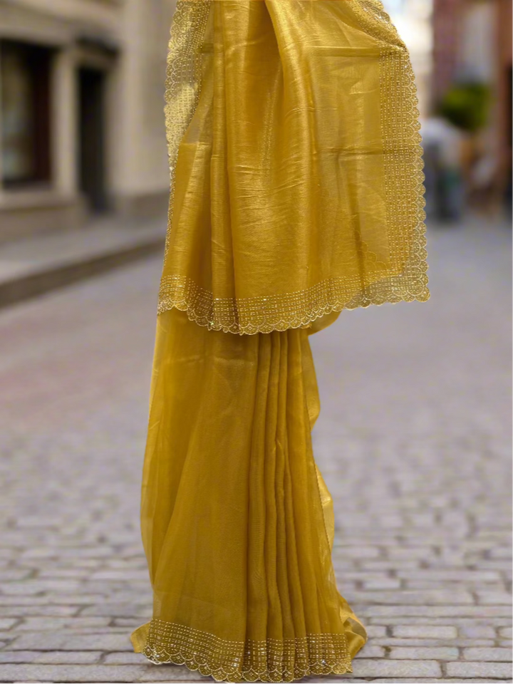 Golden Mustard Tissue Saree