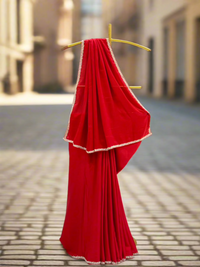 Scarlet Red Crepe Saree