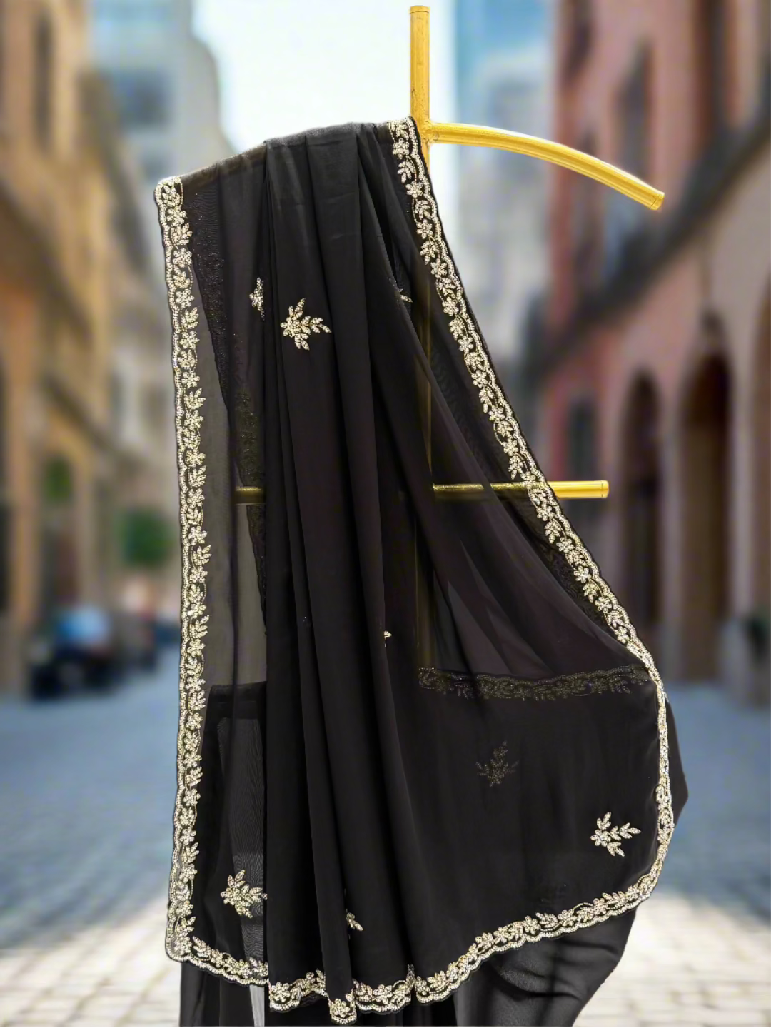 Classic Black Georgette Saree