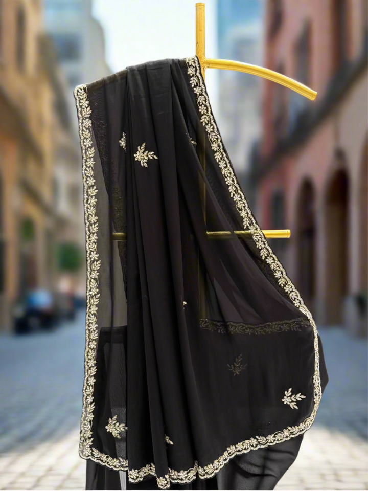 Classic Black Georgette Saree