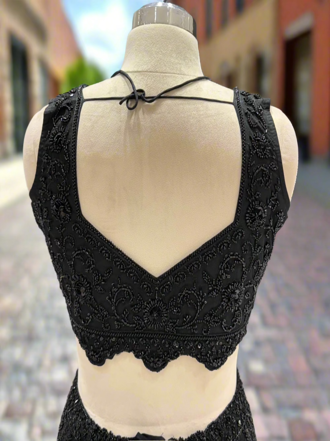 Elegant Black Net Lehenga