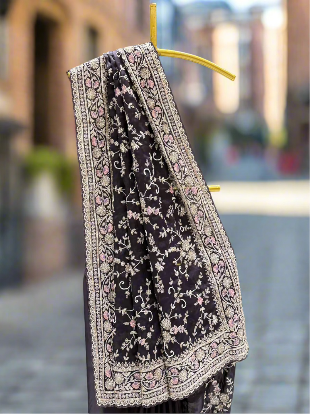 Midnight Blue Tissue Saree