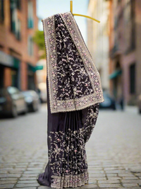 Midnight Blue Tissue Saree