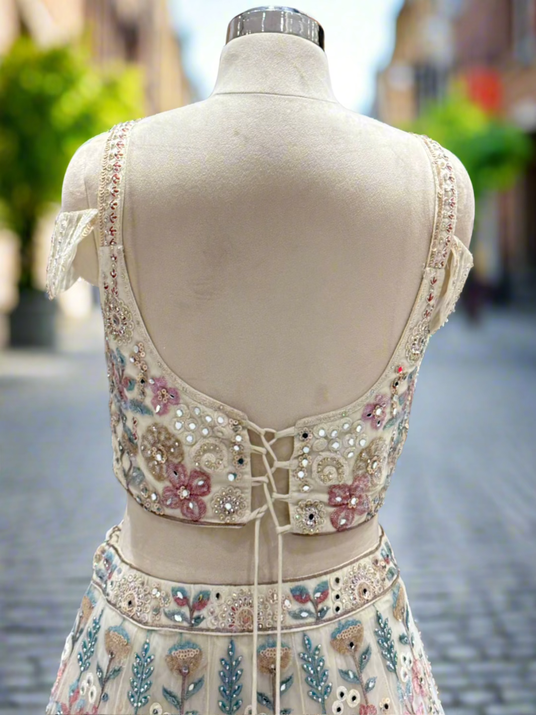 Enchanting Pastel Multi Net Lehenga