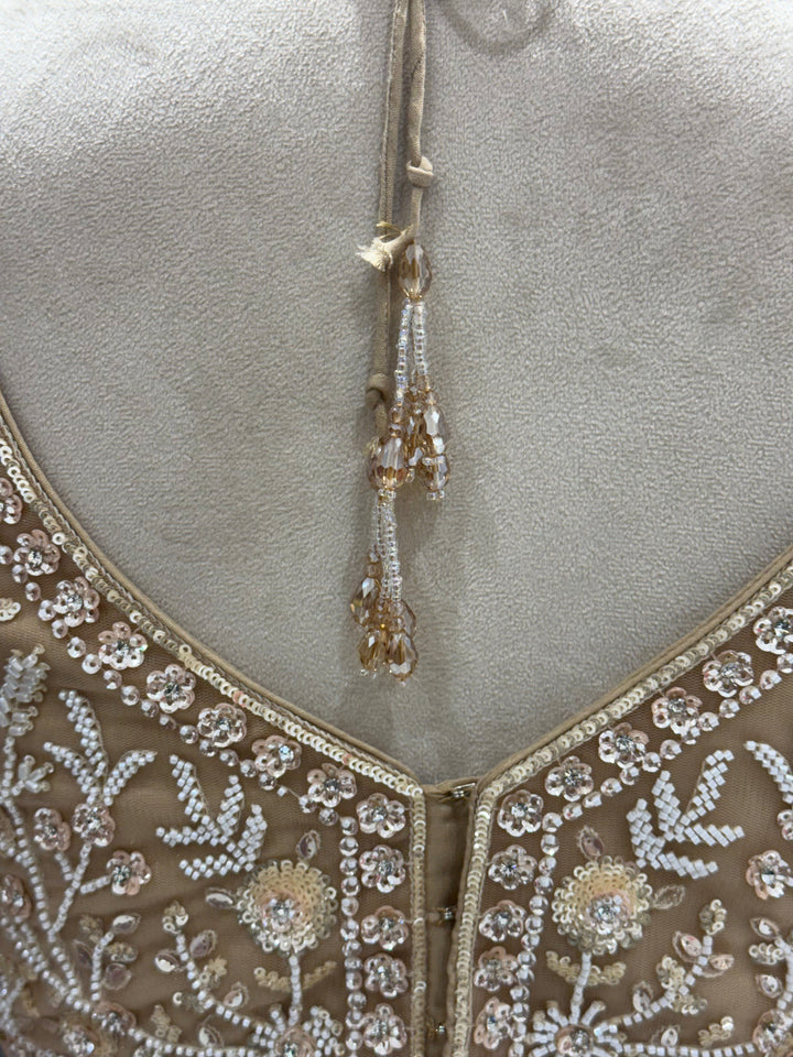 Opulent Golden Net Lehenga