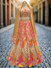 Vibrant Multicolored Silk Lehenga
