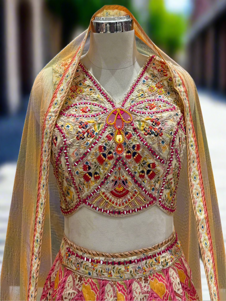 Vibrant Multicolored Silk Lehenga