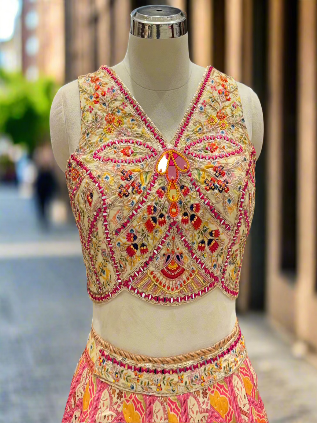 Vibrant Multicolored Silk Lehenga