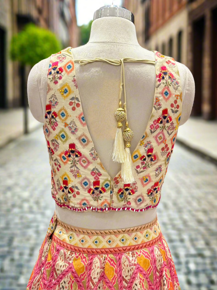 Vibrant Multicolored Silk Lehenga