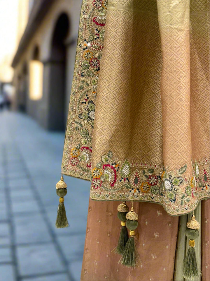 Green Rust Dual-Tone Silk Saree