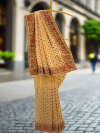 Beige Multicolor Embroidered Georgette Saree