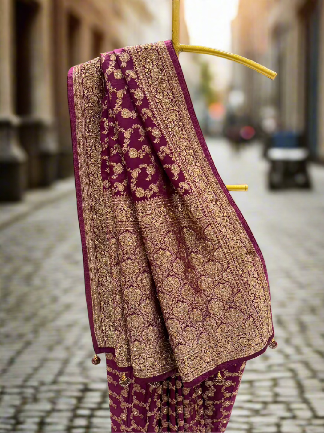 Regal Maroon Silk Saree