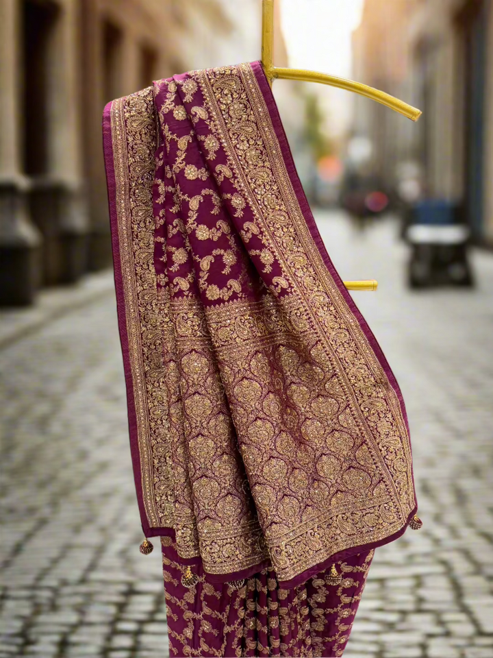 Regal Maroon Silk Saree