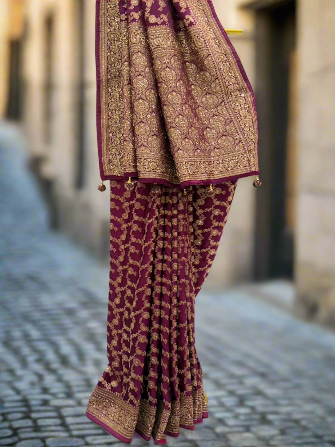 Regal Maroon Silk Saree