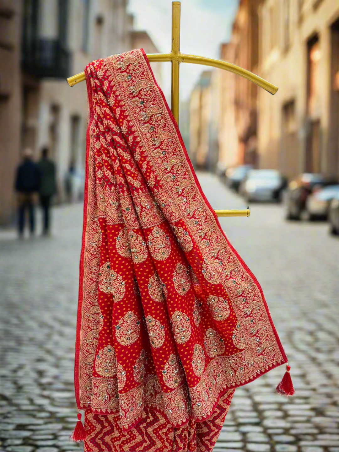 Stunning Red Georgette Saree
