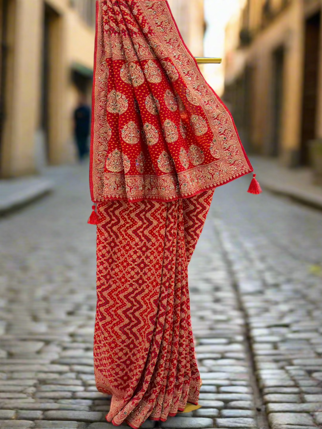 Stunning Red Georgette Saree