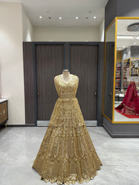 Regal Gold Sequinned Net Lehenga