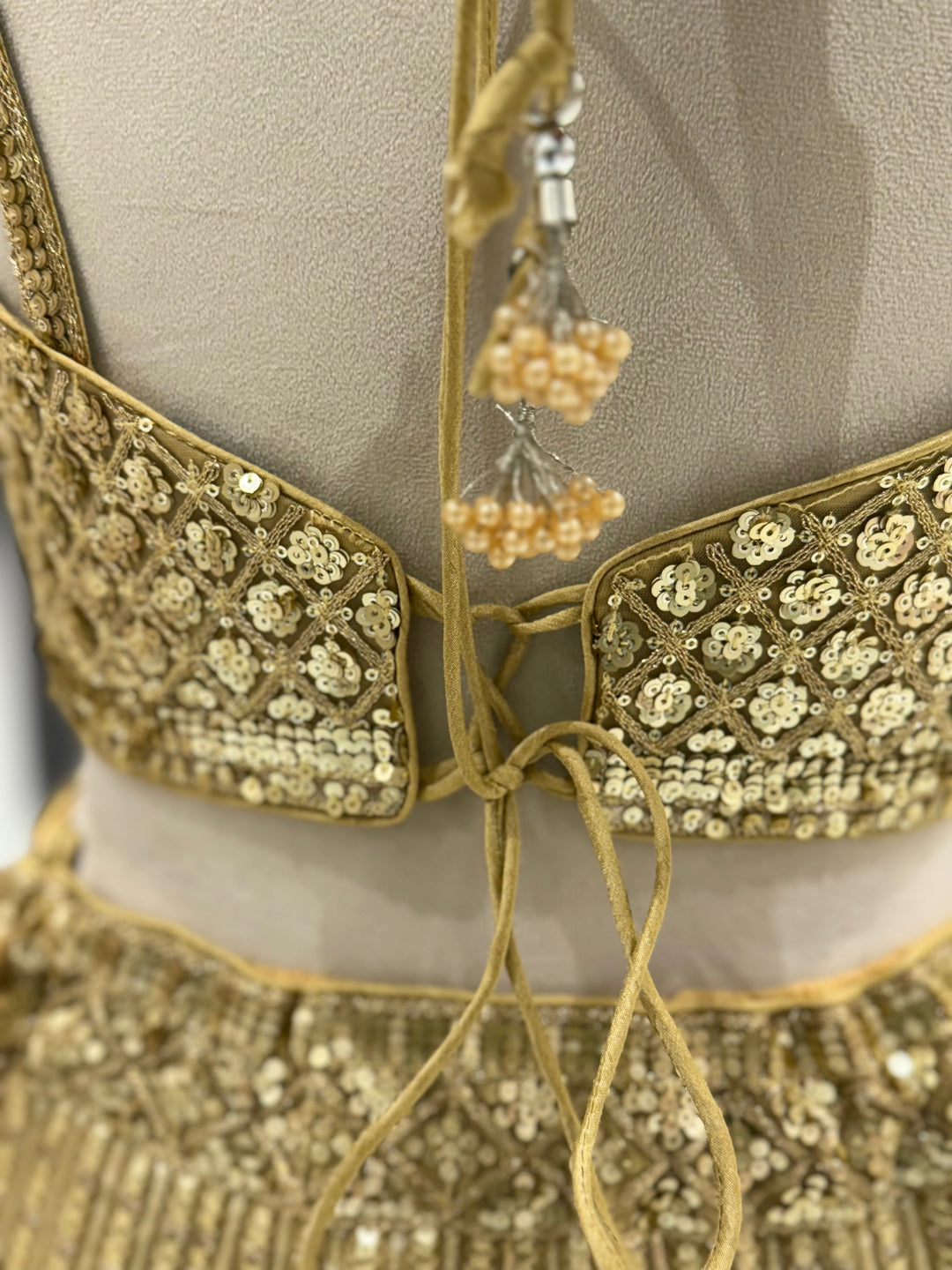 Regal Gold Sequinned Net Lehenga