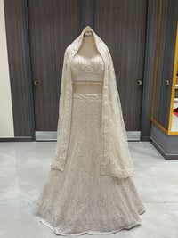 Ethereal Ivory Net Lehenga
