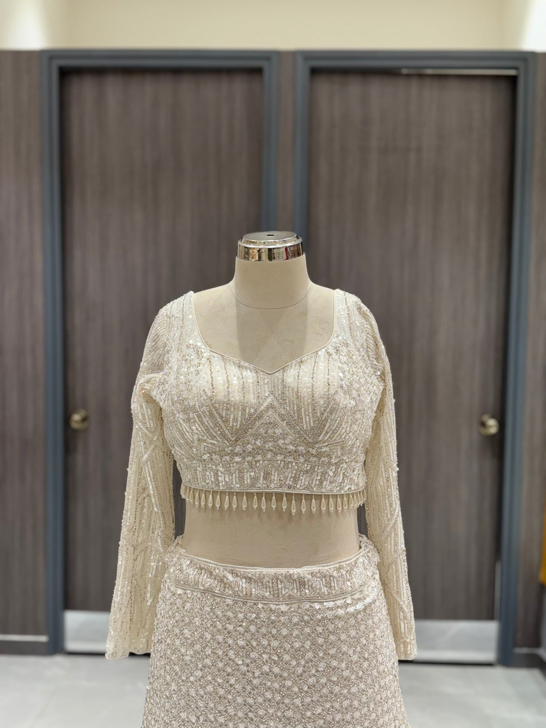 Ethereal Ivory Net Lehenga