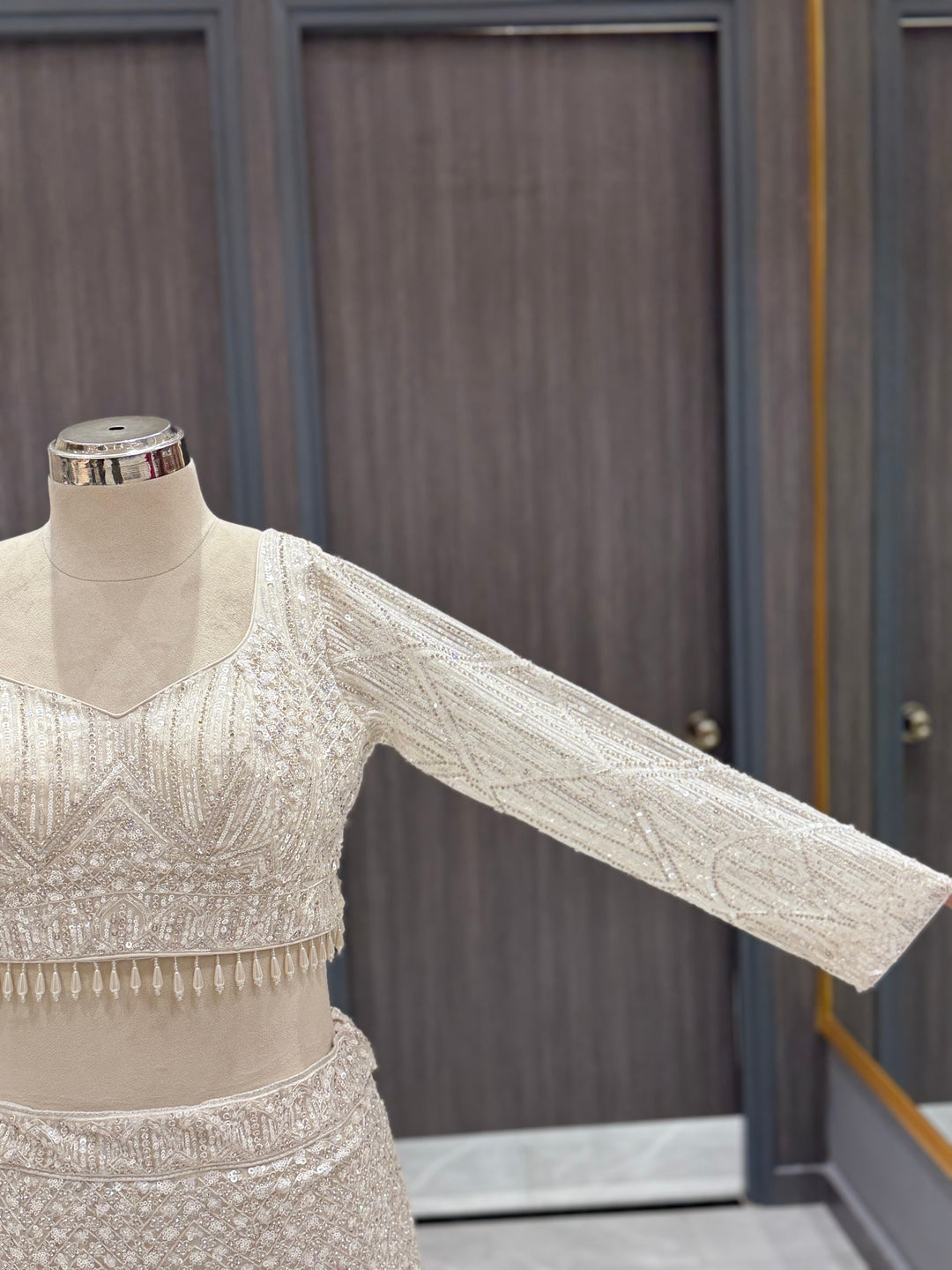 Ethereal Ivory Net Lehenga
