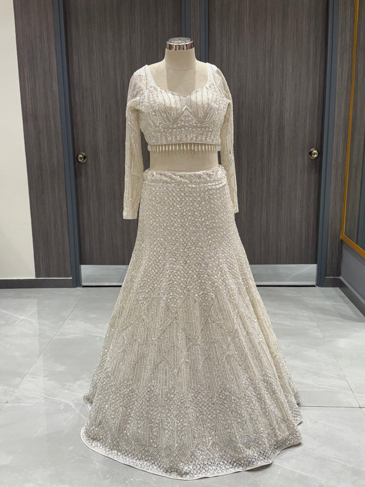 Ethereal Ivory Net Lehenga