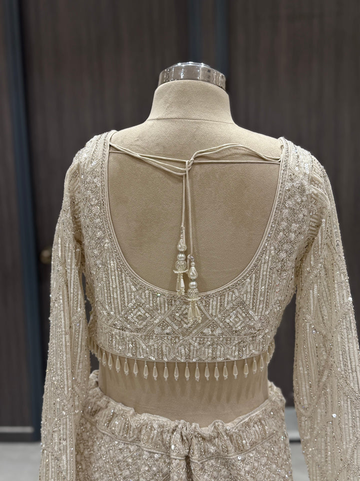 Ethereal Ivory Net Lehenga