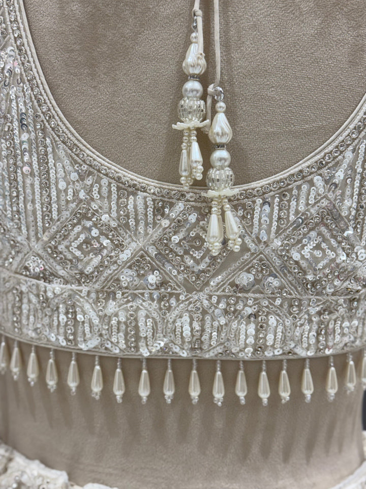 Ethereal Ivory Net Lehenga